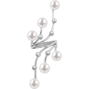 Adjustable Pearl Crystal Flower Cocktail Statement Ring Size 7 NWT Gift Box